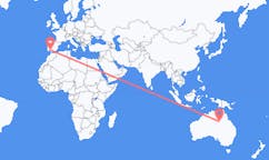 オーストラリア、 マウント・アイザから、オーストラリア、セビリア行き行きのフライト