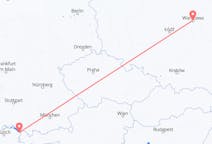 スイスのアルテンラインからから、ポーランドのワルシャワまでのフライト