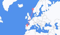 Loty z Salamanka, Hiszpania do Bergena, Norwegia