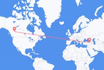 Flights from Dawson Creek, Canada to Erzurum, Turkey