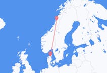 Flyg från Mosjøen till Ålborg