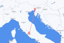 Flyg från Trieste, Italien till Rom, Italien