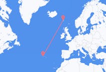 Vluchten van Sørvágur, Faeröer naar Horta, Azoren, Portugal