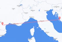 Flyg från Zadar, Kroatien till Carcassonne, Frankrike