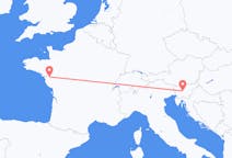 Flyrejser fra Ljubljana, Slovenien til Nantes, Frankrig