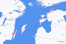 Lennot Kalmarista, Ruotsista Tallinnaan, Viroon