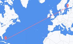 出发地 巴哈马摇滚音目的地 芬兰图尔库的航班