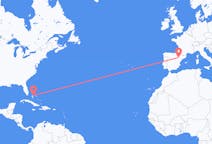 Flyrejser fra Nassau, Bahamas til Zaragoza, Spanien