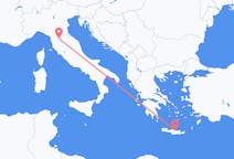 ギリシャのイラクリオンからから、イタリアのフィレンツェまでのフライト