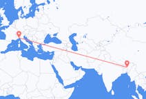 Flyreiser fra Guwahati, India til Genova, Italia