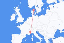 Flyg från Århus, Danmark till Nice, Frankrike