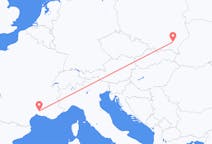 Flyg från Nimes, Frankrike till Rzeszow, Polen