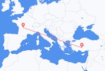 Flug frá Limoges, Frakklandi til Konya, Tyrklandi