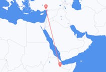 Flyg från Jijiga, Etiopien till Adana, Turkiet