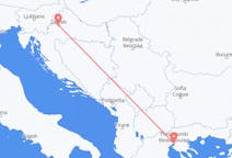 Flyreiser fra Thessaloniki, Hellas til Zagreb, Kroatia