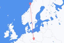 Vluchten van Sandnessjøen, Noorwegen naar Pardubice, Tsjechië