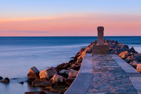 Photo of Pier and sea in town of Grado sunrise view, Italy.