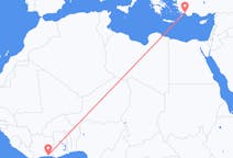 Flyreiser fra Abidjan, Elfenbenskysten til Dalaman, Tyrkia