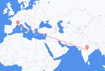 Flights from Nagpur, India to Marseille, France