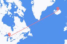 カナダのスーセントからマリー、アイスランドのアークレイリ行きフライト
