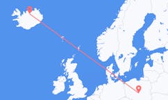 Flights from the city of Łódź, Poland to the city of Akureyri, Iceland