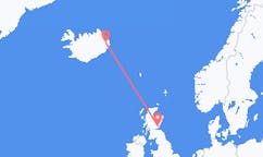 Flyg från Egilsstaðir, Island till Dundee, Skottland