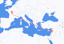 Flyrejser fra Damaskus, Syrien til Limoges, Frankrig