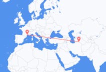 Vluchten van Asjchabad, Turkmenistan naar Montpellier, Frankrijk