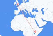 Flyg från Eldoret, Kenya till Bournemouth, England
