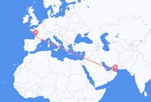 Flyrejser fra Muscat, Oman til Bordeaux, Frankrig
