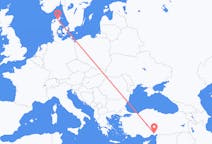 Flyg från Adana, Turkiet till Ålborg, Danmark