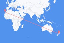 Vluchten van Blenheim, Nieuw-Zeeland naar Lanzarote, Spanje