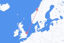Flights from the city of Norwich to the city of Trondheim