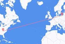 Flyrejser fra Asheville, USA til Gdańsk, Polen