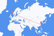 중국발 타이저우, 노르웨이행 베르겐 항공편