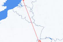 スイスのベルンから、オランダのロッテルダムまでのフライト
