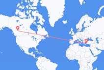 Flyreiser fra Dawson Creek, Canada til Kos, Hellas