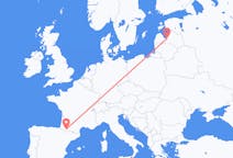 Flyg från Riga, Lettland till Lourdes (kommun i Brasilien, São Paulo, lat -20,94, long -50,24), Frankrike