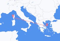 Flyrejser fra Ajaccio, Frankrig til Skíros, Grækenland