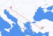 Vluchten van Konya naar Zagreb