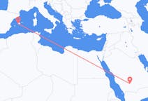 Flyreiser fra Wadi ad-Dawasir, Saudi-Arabia til Palma de Mallorca, Spania