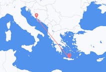 クロアチアのスプリトからから、ギリシャのイラクリオンまでのフライト