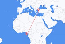 Flyreiser fra São Tomé, til Izmir