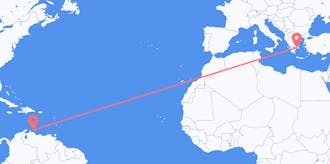 Flyg från Curaçao till Grekland