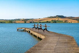 Slap af og natur: yoga ved søen med picnic