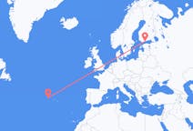 Flights from Flores Island, Portugal to Helsinki, Finland
