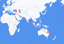 Flyreiser fra Narrabri, Australia til Gaziantep, Tyrkia