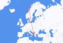 Flyg från Rørvik till Korfu