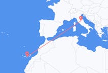 Vluchten van Perugia, Italië naar Las Palmas (ort i Mexiko, Veracruz, Tihuatlán), Spanje