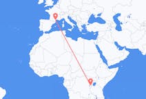 Flyreiser fra Kigali, Rwanda til Aspiran, Frankrike